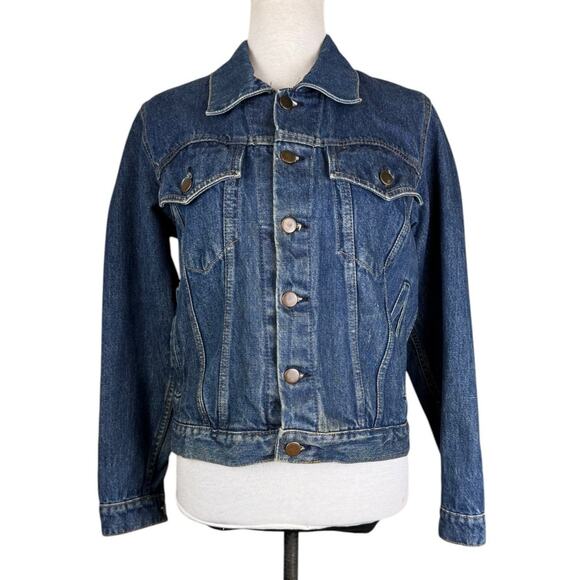 Vintage Learsi Medium Wash Denim 100% Cotton Jean Jacket - Picture 1 of 14